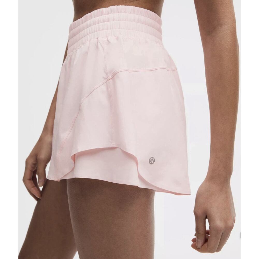 Lululemon Shake It Out High Rise Run Short 2.5" Pink Pearl Size X LARGE LW7DKOS
